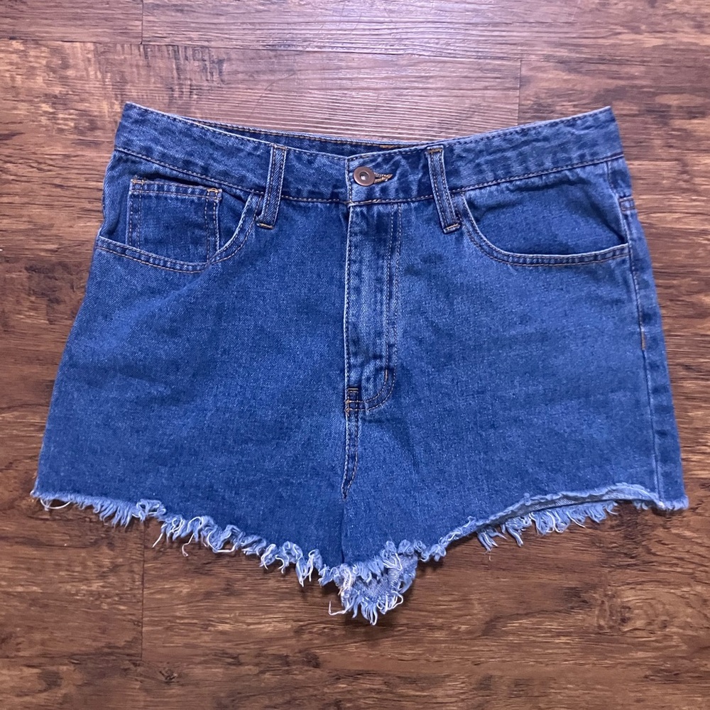 High waisted denim shorts